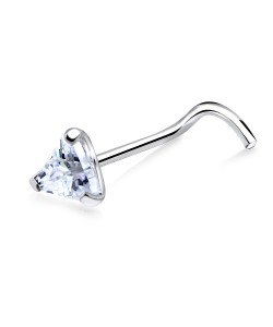 Triangular Stone Curved Nose Stud NSKB-824